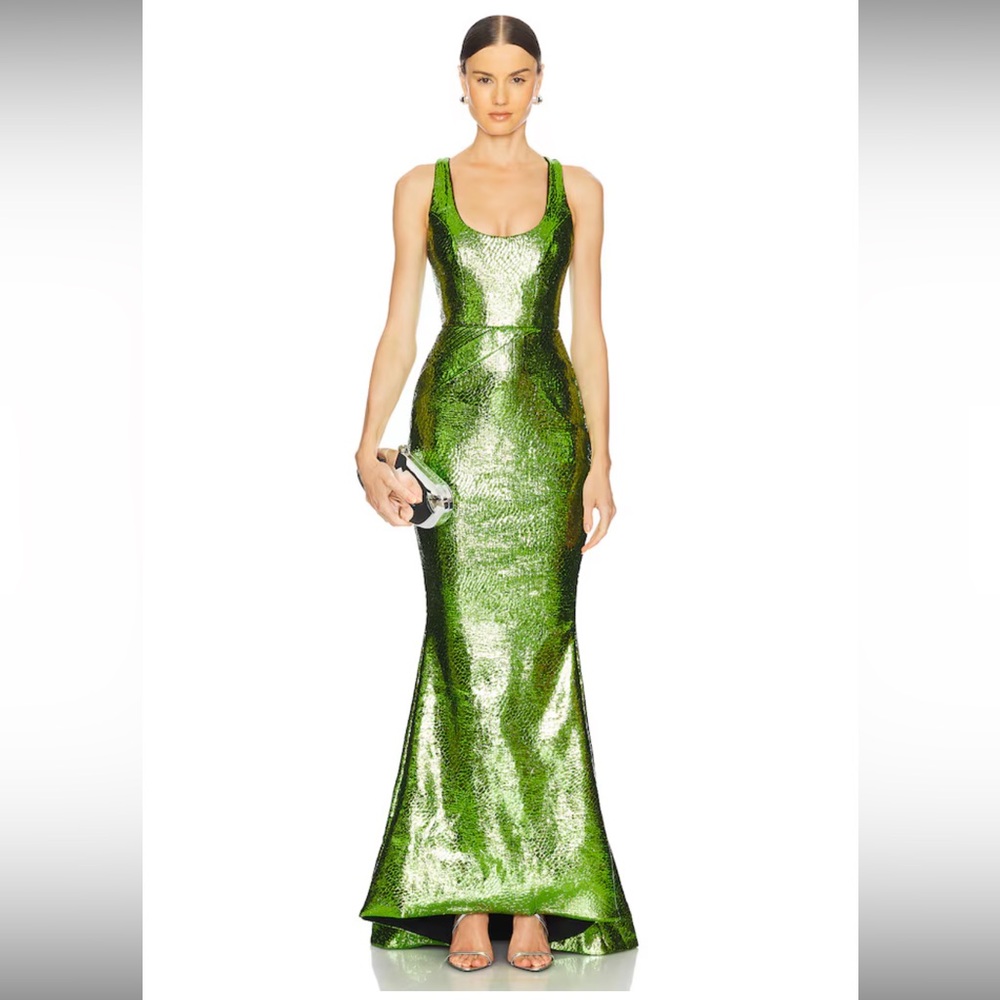 Zhivago Metallic Green Sequin Maxi Dress